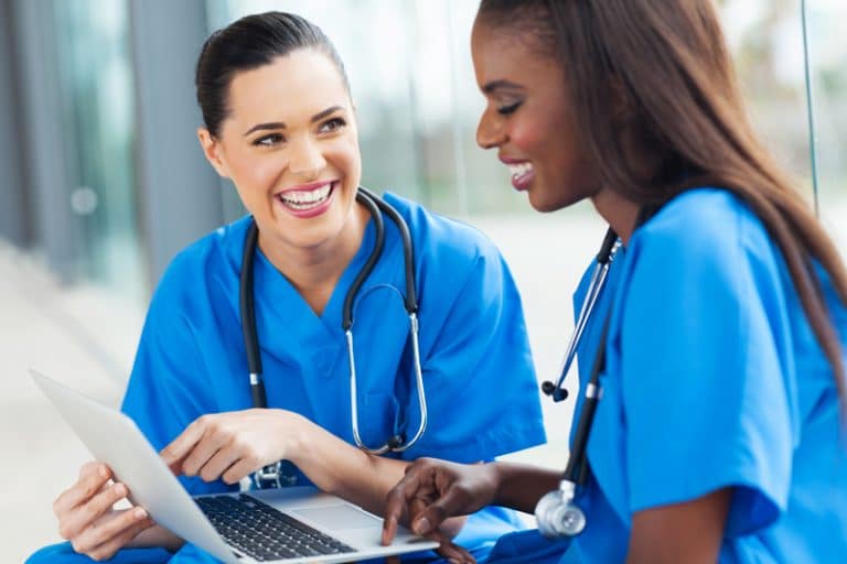 Nurses watching COVID-19 Workforce Development webinar